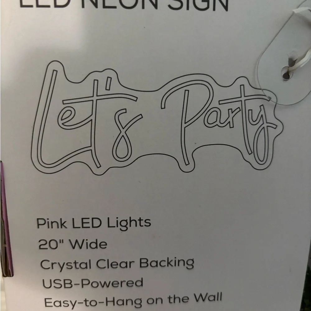 Pink Party Lights Let's Celebrate Sign